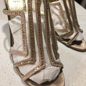 Adrianna Papell Gold Sequin Heels